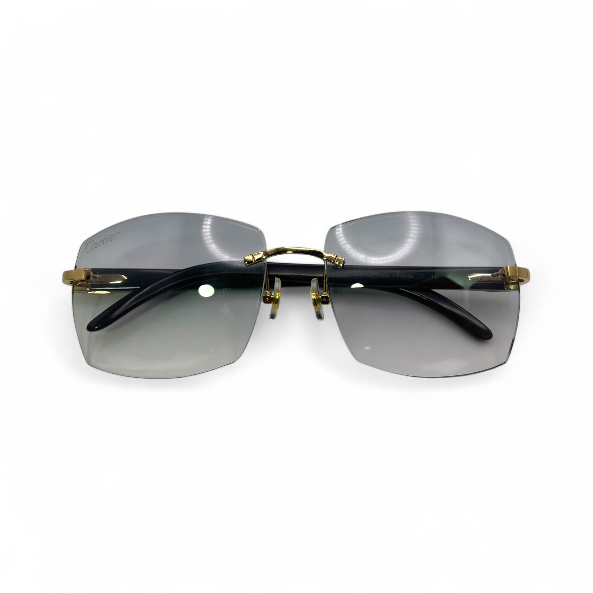 C Decor Buffs - Gold Black Genuine Horn Sunglasses (2010s) - Luxury Optical