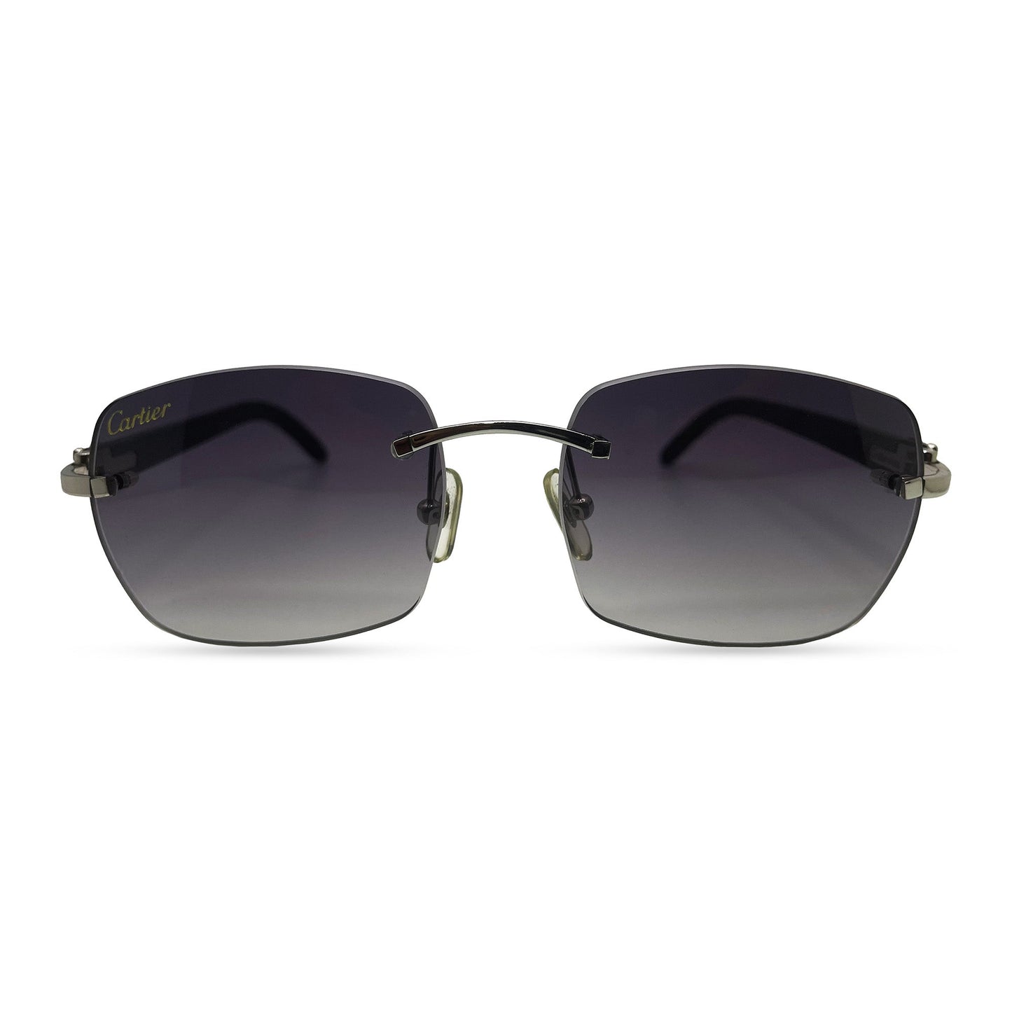 C Decor Buffs - Silver Black Genuine Horn Sunglasses (2010s)