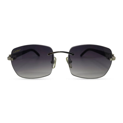 C Decor Buffs - Silver Black Genuine Horn Sunglasses (2010s)