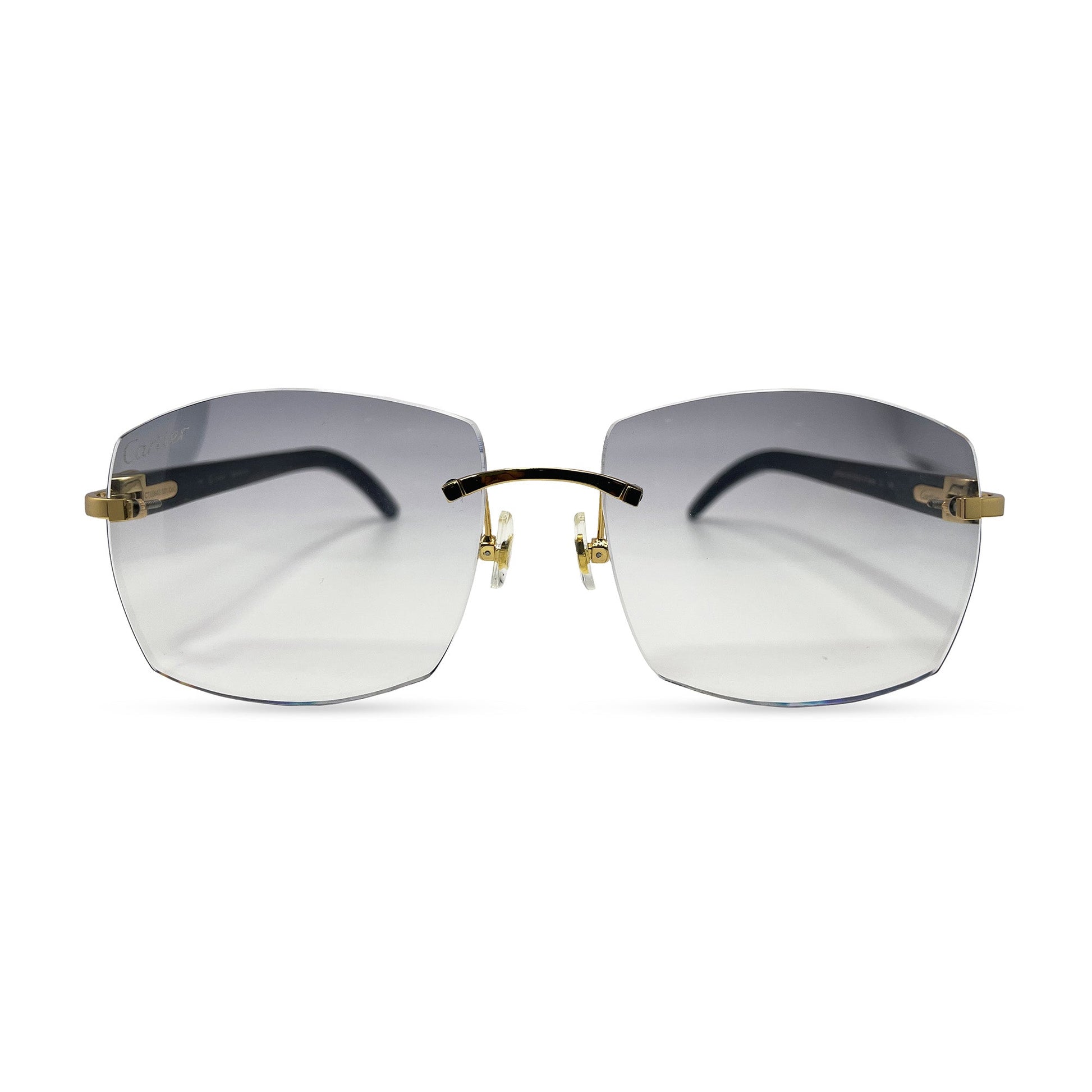 C Decor Buffs - Gold Black Genuine Horn Sunglasses (2010s) - Luxury Optical