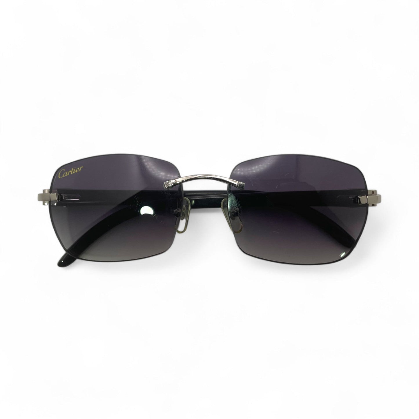 C Decor Buffs - Silver Black Genuine Horn Sunglasses (2010s)