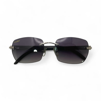C Decor Buffs - Silver Black Genuine Horn Sunglasses (2010s)