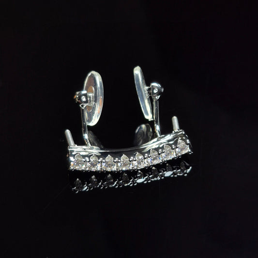 C Decor Moissanite Diamonds Prong Set Nose Bridge - Silver