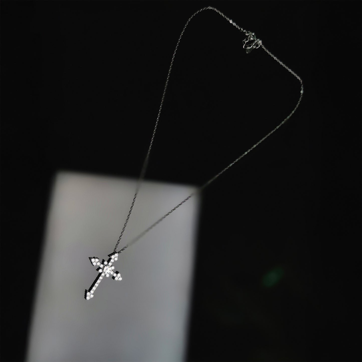 S925 Moissanite Diamond Cross Pendant & Necklace