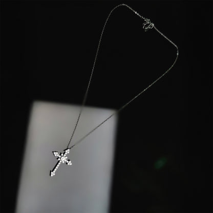 S925 Moissanite Diamond Cross Pendant & Necklace