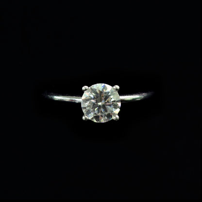 S925 Solitarie Moissanite Diamond Ring - 4-Prong Set