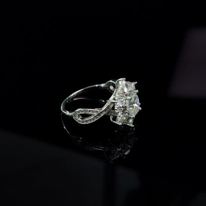 S925 Intertwined Moissanite Diamond Ring - Prong Set