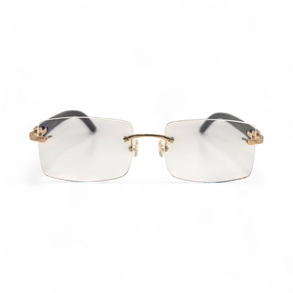 C Decor - Gold Matted Black Woods Eyeglasses w/ Transition Gray Lenses