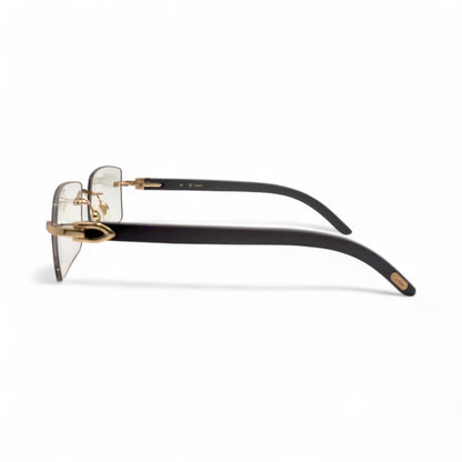 C Decor - Gold Matted Black Woods Eyeglasses w/ Transition Gray Lenses