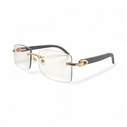 C Decor - Gold Matted Black Woods Eyeglasses w/ Transition Gray Lenses