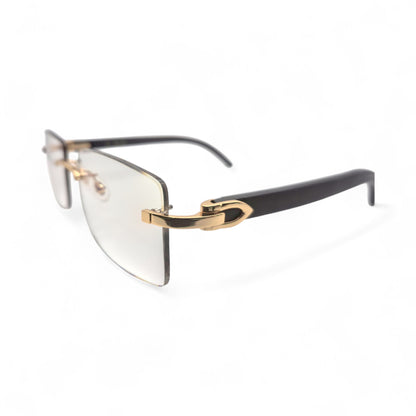 C Decor - Gold Matted Black Woods Eyeglasses w/ Transition Gray Lenses