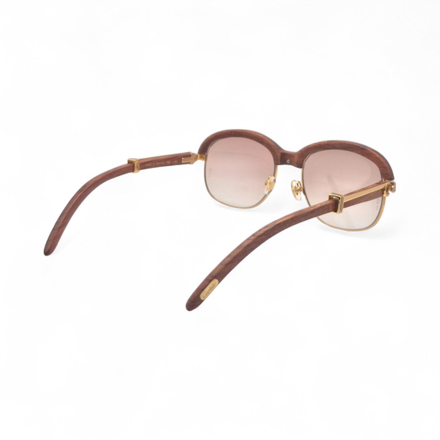 Malmaison - 56-16 Gold Woods Sunglasses w/ Light Hennessy Brown Lenses (90s) - Luxury Optical
