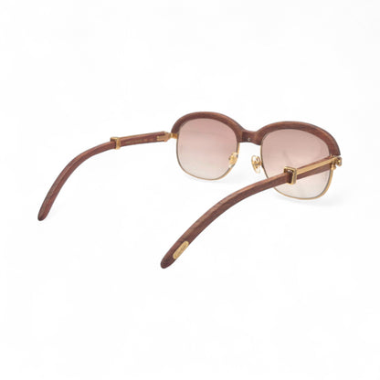 Malmaison - 56-16 Gold Woods Sunglasses w/ Light Hennessy Brown Lenses (90s) - Luxury Optical