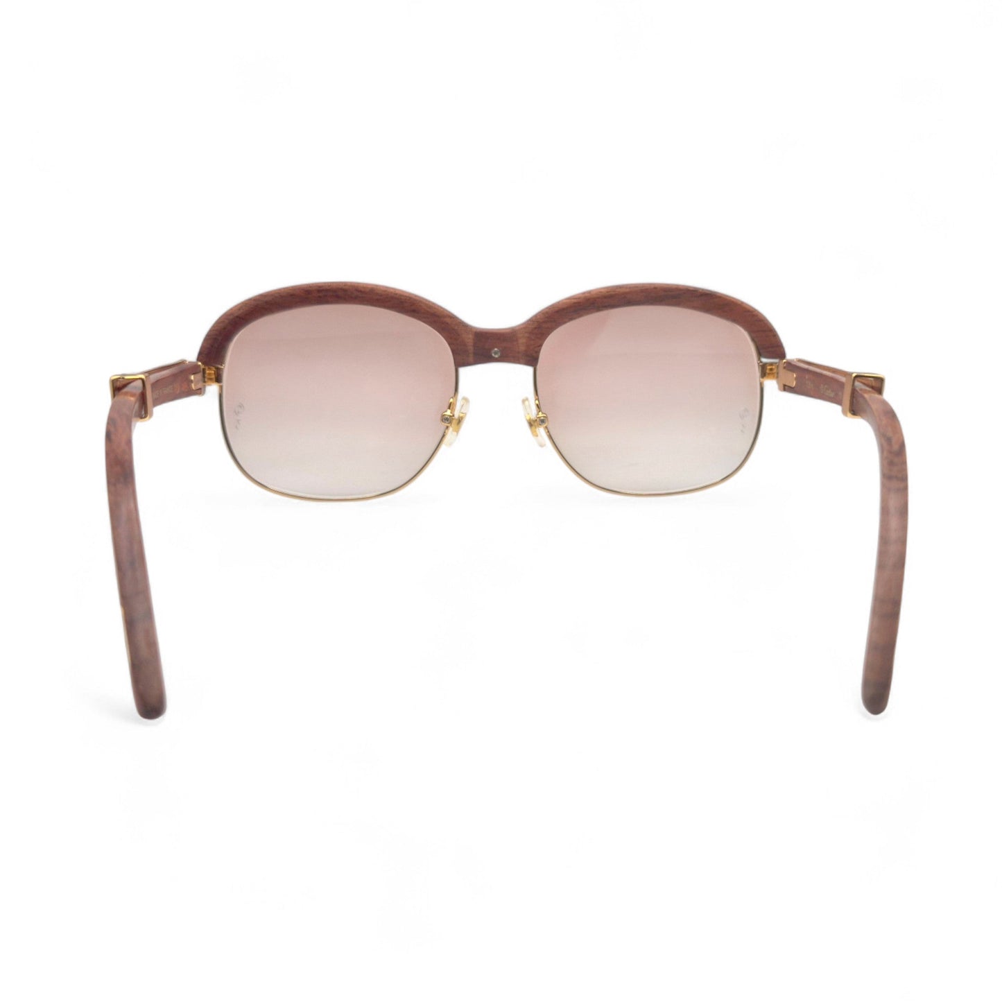 Malmaison - 56-16 Gold Woods Sunglasses w/ Light Hennessy Brown Lenses (90s) - Luxury Optical