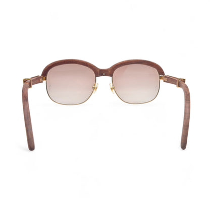 Malmaison - 56-16 Gold Woods Sunglasses w/ Light Hennessy Brown Lenses (90s) - Luxury Optical