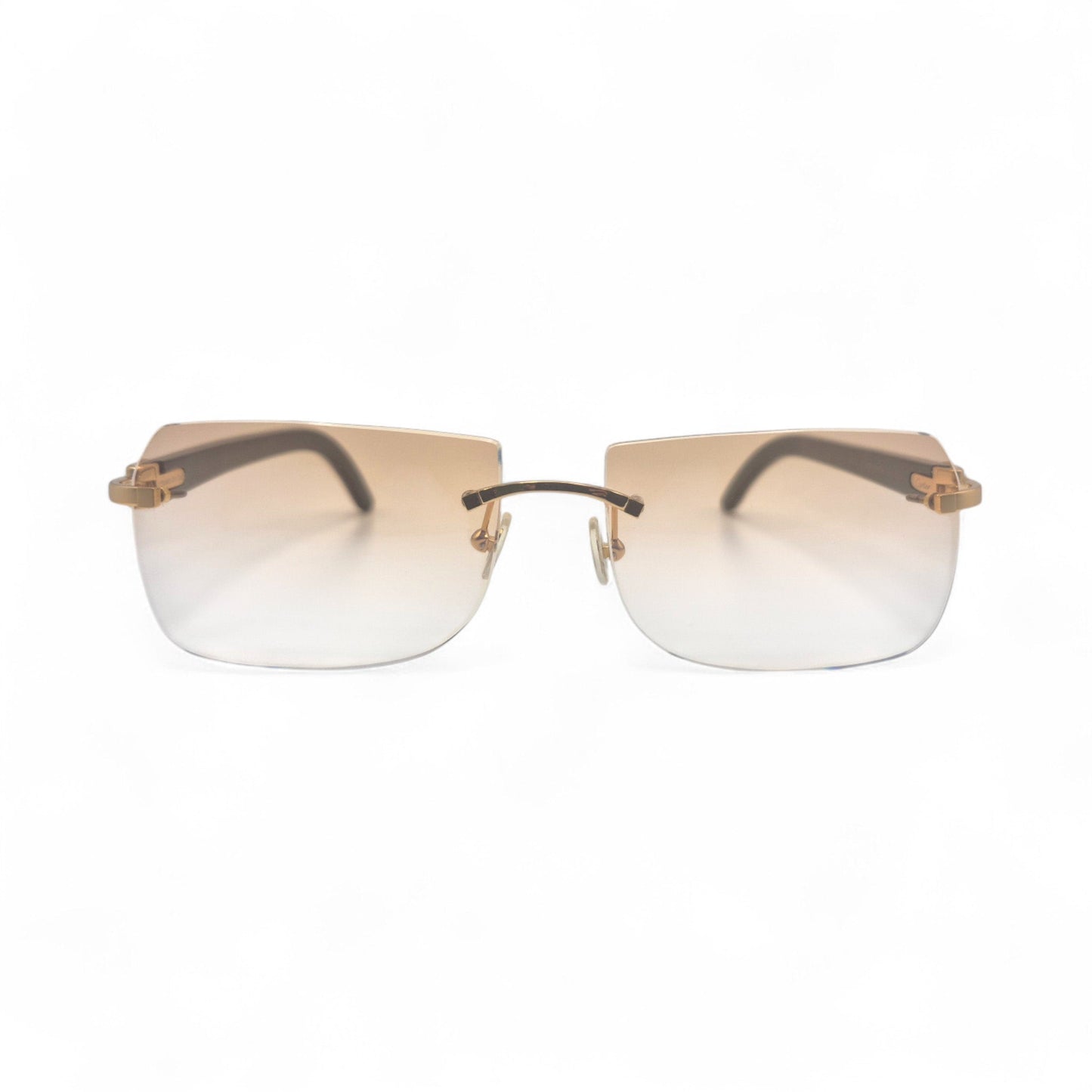 C Decor Buffs - Gold White Genuine Horn Sunglasses (2010s) - Luxury Optical