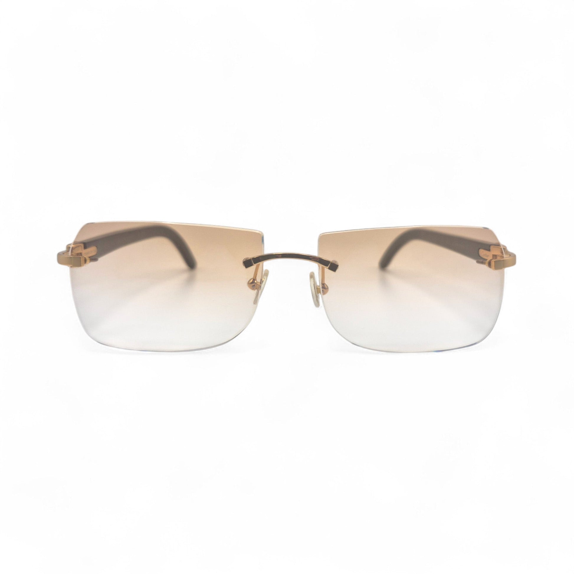 C Decor Buffs - Gold White Genuine Horn Sunglasses (2010s) - Luxury Optical