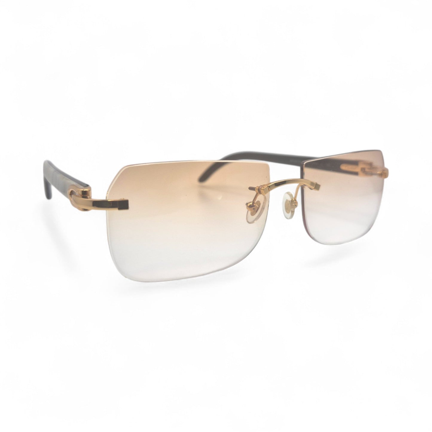 C Decor Buffs - Gold White Genuine Horn Sunglasses (2010s) - Luxury Optical