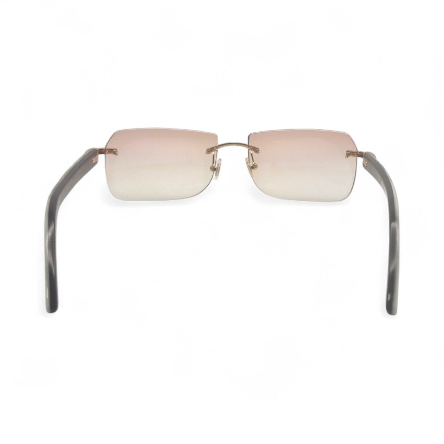 C Decor Buffs - Gold White Genuine Horn Sunglasses (2010s) - Luxury Optical