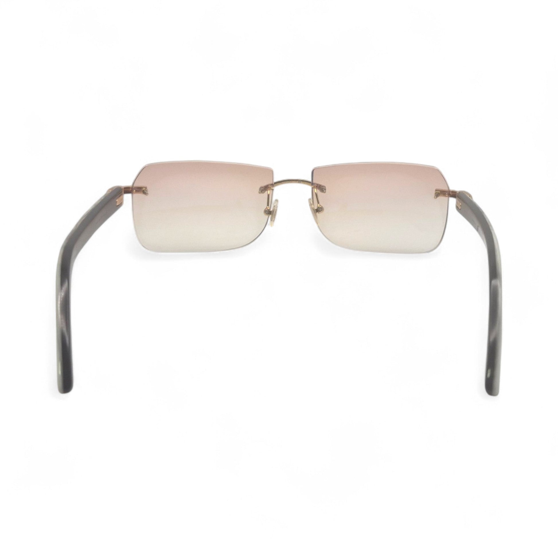 C Decor Buffs - Gold White Genuine Horn Sunglasses (2010s) - Luxury Optical