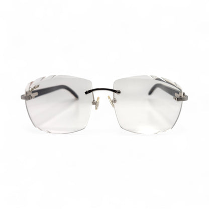 C Decor - Silver White Buffs Eyeglasses w/ Transition Brown Mykonos Lenses
