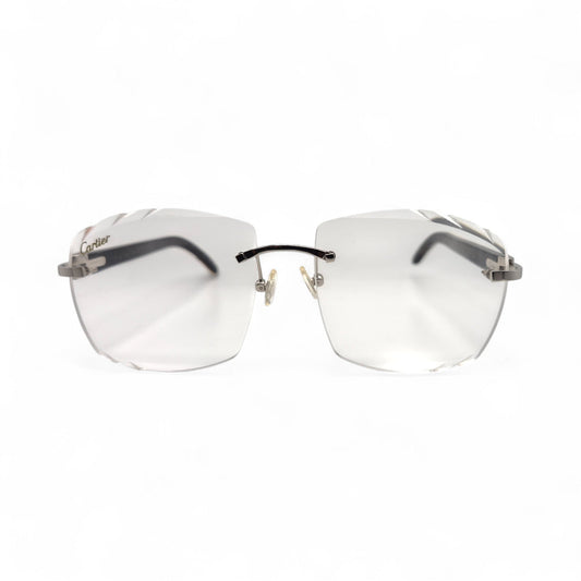 C Decor - Silver White Buffs Eyeglasses w/ Transition Brown Lenses