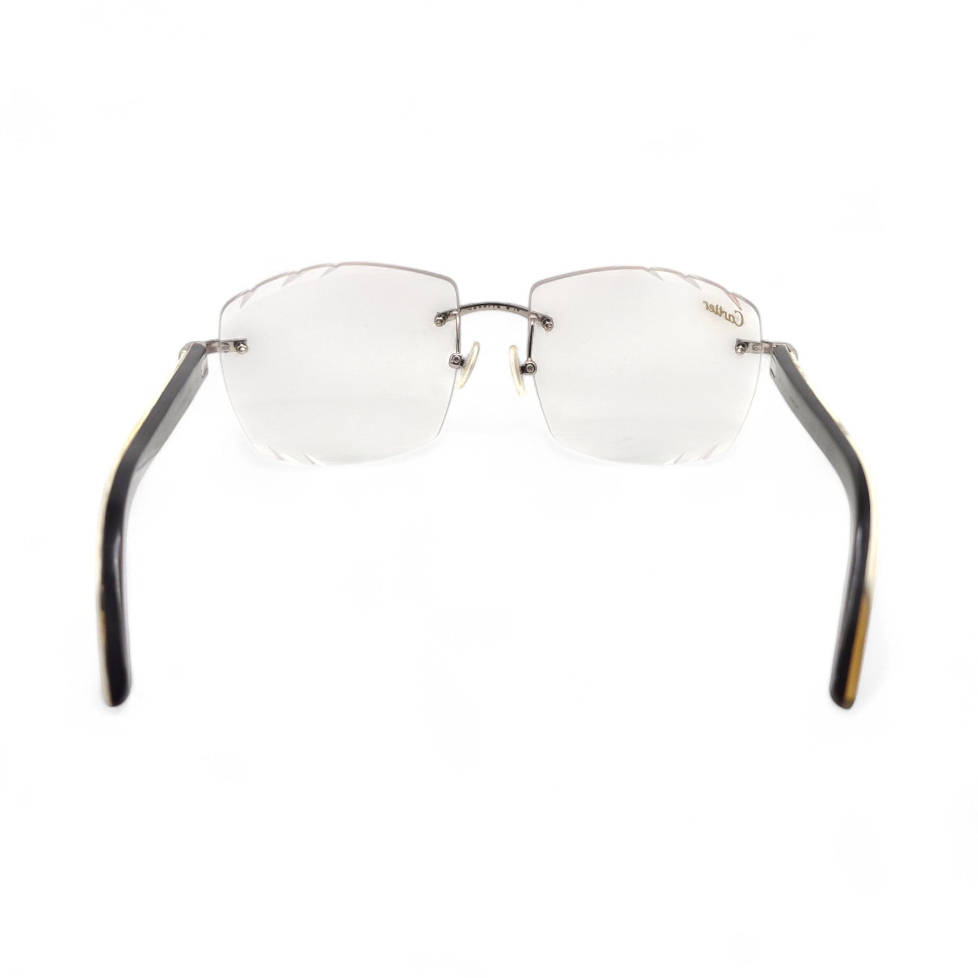 C Decor Buffs (Diamond Cut) - Silver White Genuine Horn Sunglasses (2020s) - Luxury Optical