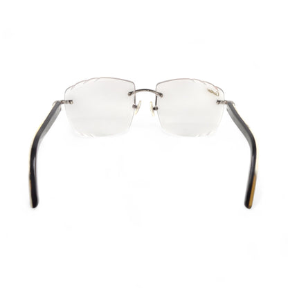 C Decor Buffs (Diamond Cut) - Silver White Genuine Horn Sunglasses (2020s) - Luxury Optical
