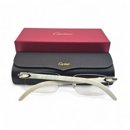 CT0046O Authentic Cartier C Decor - 53-18 Genuine Horn Eyeglasses (2010s)