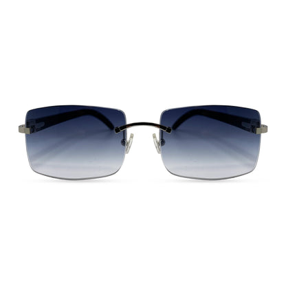 C Decor Buffs - Silver Black Genuine Horn Sunglasses (2010s)