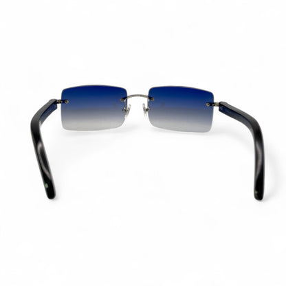 C Decor Buffs - Silver Black Genuine Horn Sunglasses (2010s)