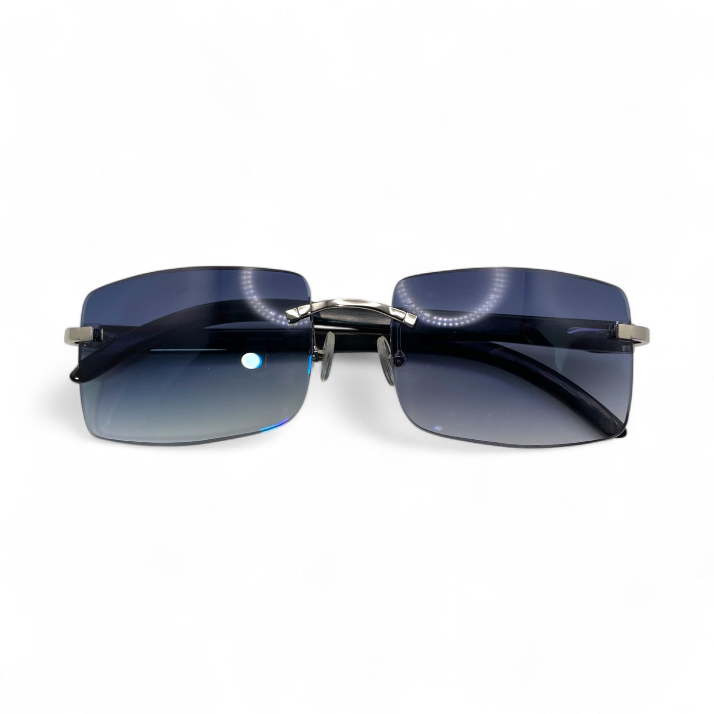 C Decor Buffs - Silver Black Genuine Horn Sunglasses (2010s)