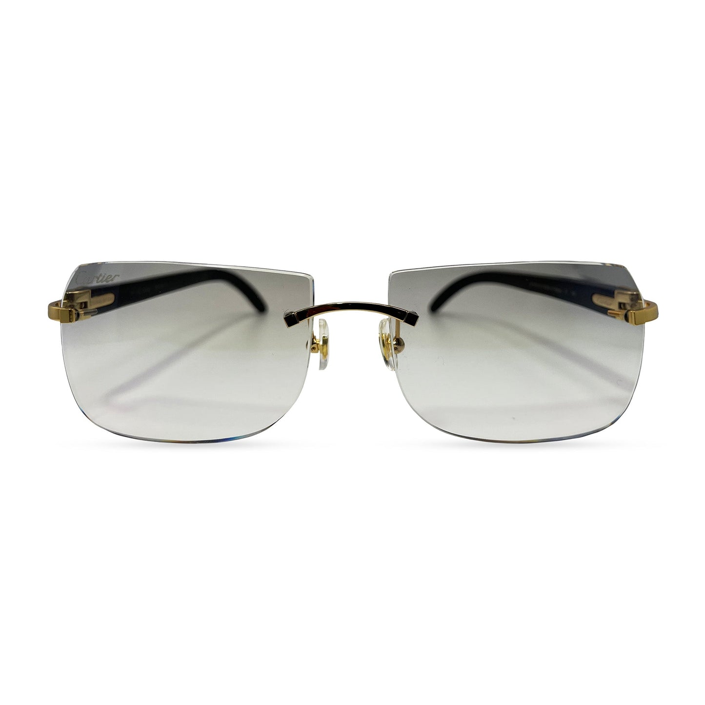 C Decor Buffs - Gold Black Genuine Horn Sunglasses (2010s) - Luxury Optical
