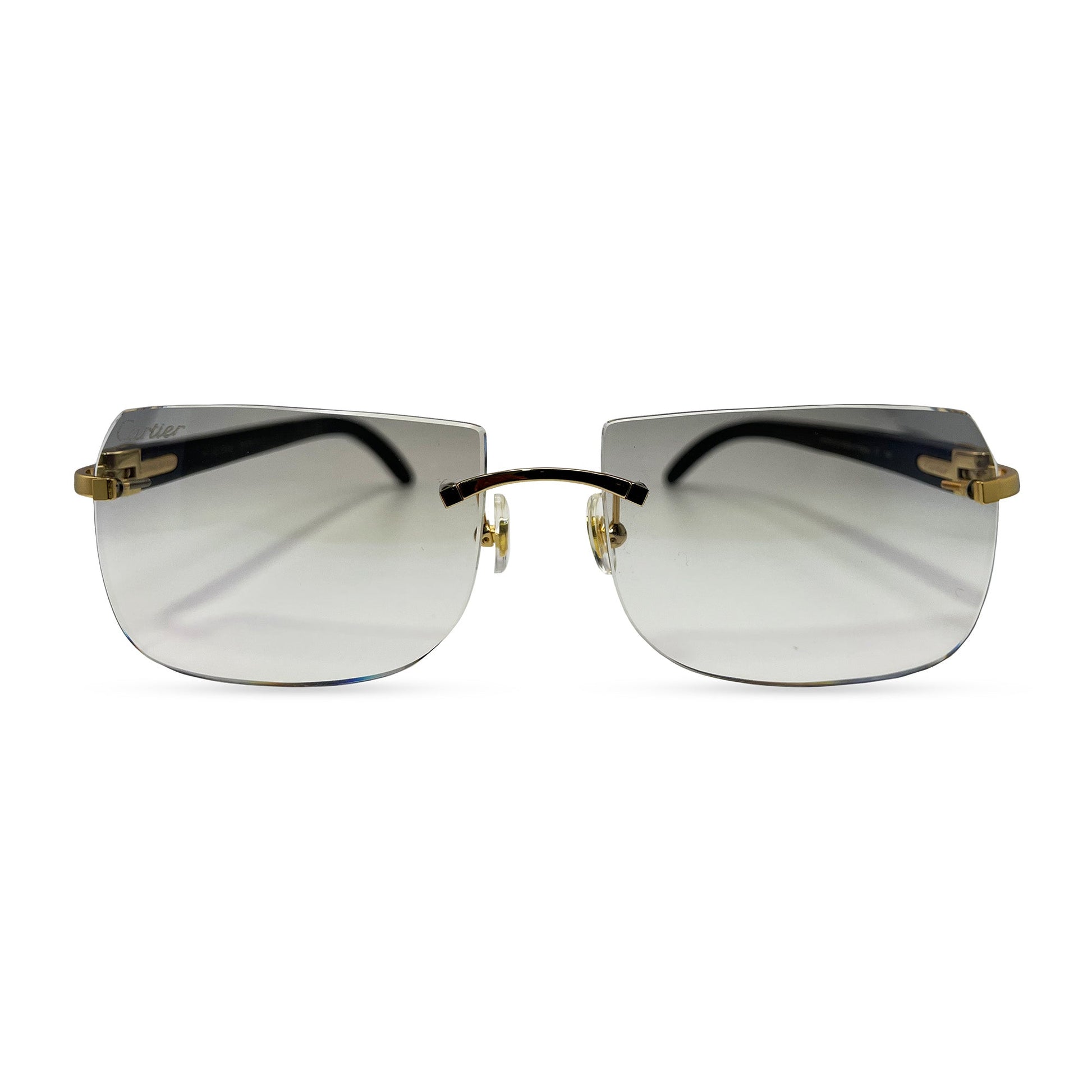 C Decor Buffs - Gold Black Genuine Horn Sunglasses (2010s) - Luxury Optical