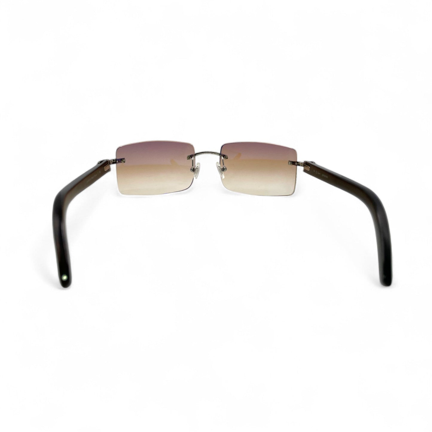 C Decor Buffs - Silver Black Genuine Horn Sunglasses (2010s)