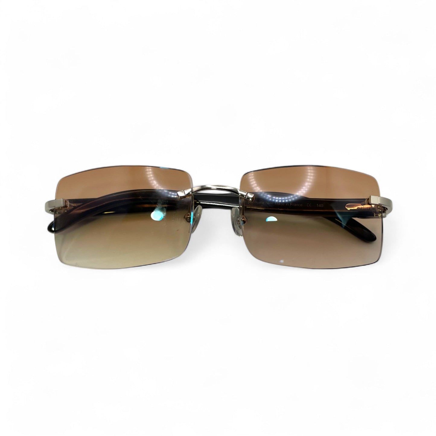 C Decor Buffs - Silver Black Genuine Horn Sunglasses (2010s)