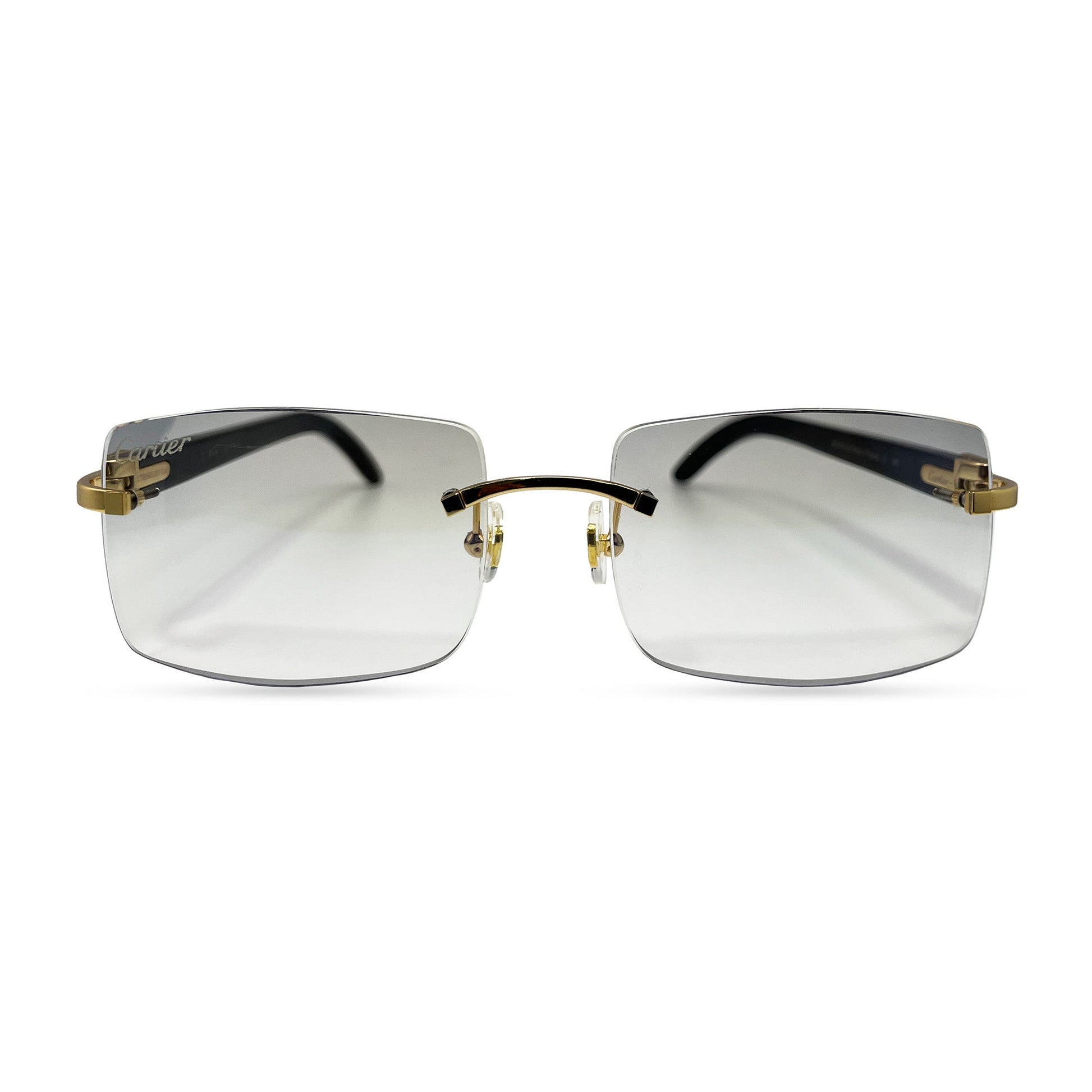C Decor Buffs - Gold Black Genuine Horn Sunglasses (2010s) - Luxury Optical