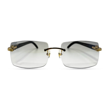 C Decor Buffs - Gold Black Genuine Horn Sunglasses (2010s) - Luxury Optical
