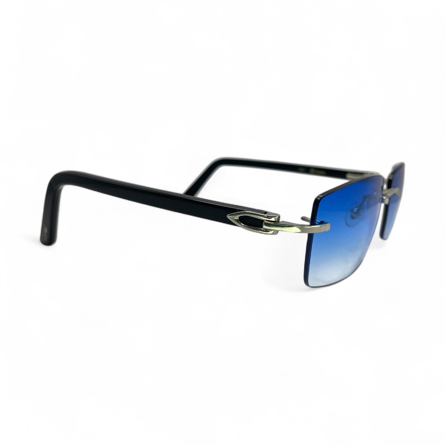 C Decor Buffs - Silver Black Genuine Horn Sunglasses (2010s)