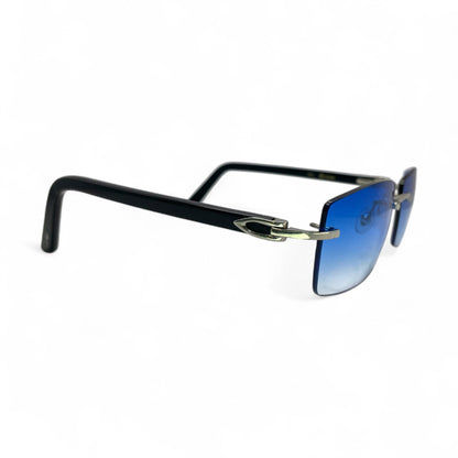 C Decor Buffs - Silver Black Genuine Horn Sunglasses (2010s)