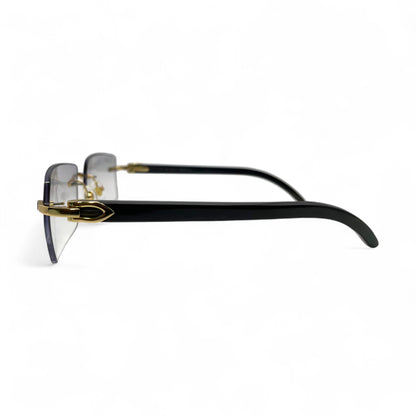 C Decor Buffs - Gold Black Genuine Horn Sunglasses (2010s) - Luxury Optical