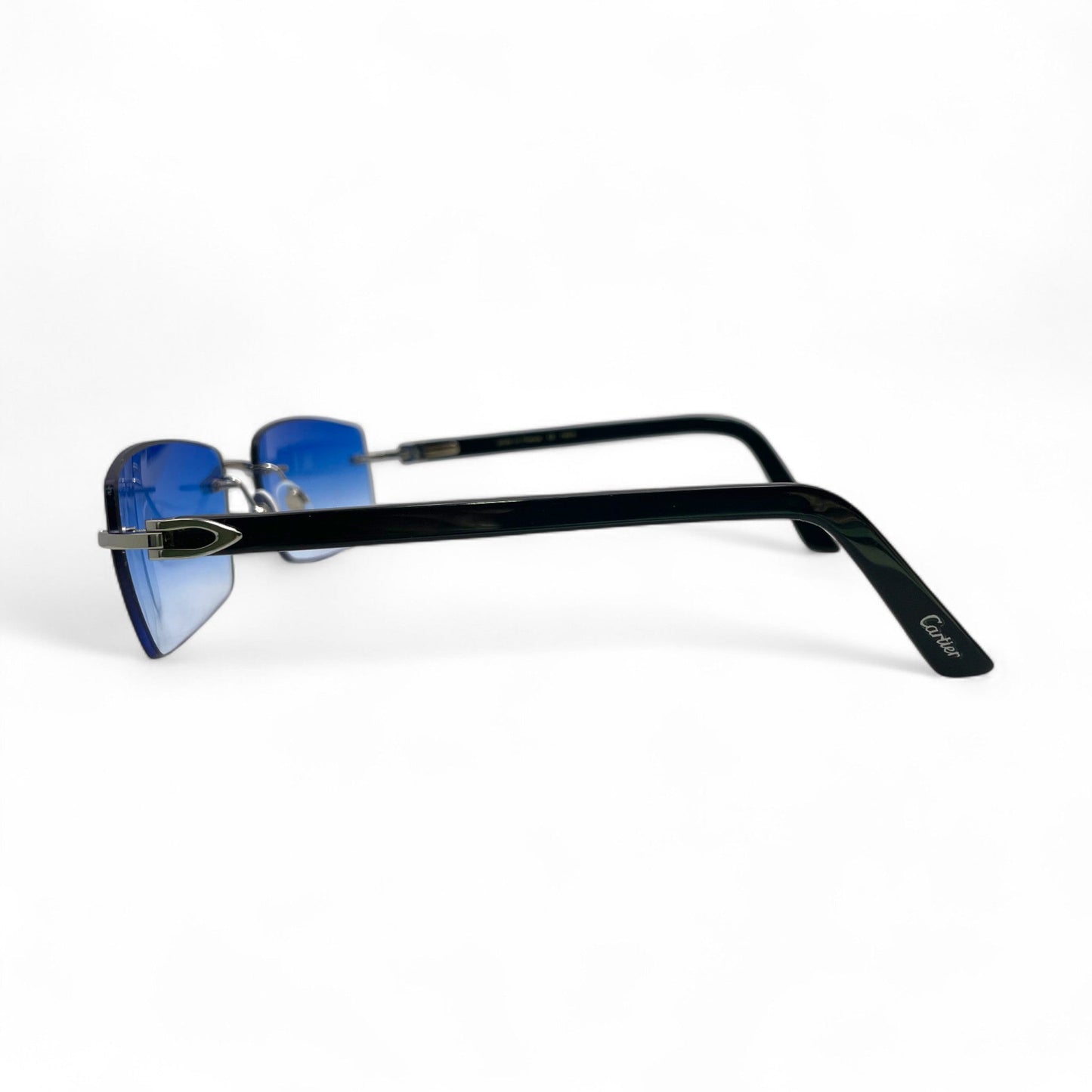 C Decor Buffs - Silver Black Genuine Horn Sunglasses (2010s)