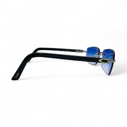 C Decor Buffs - Silver Black Genuine Horn Sunglasses (2010s)