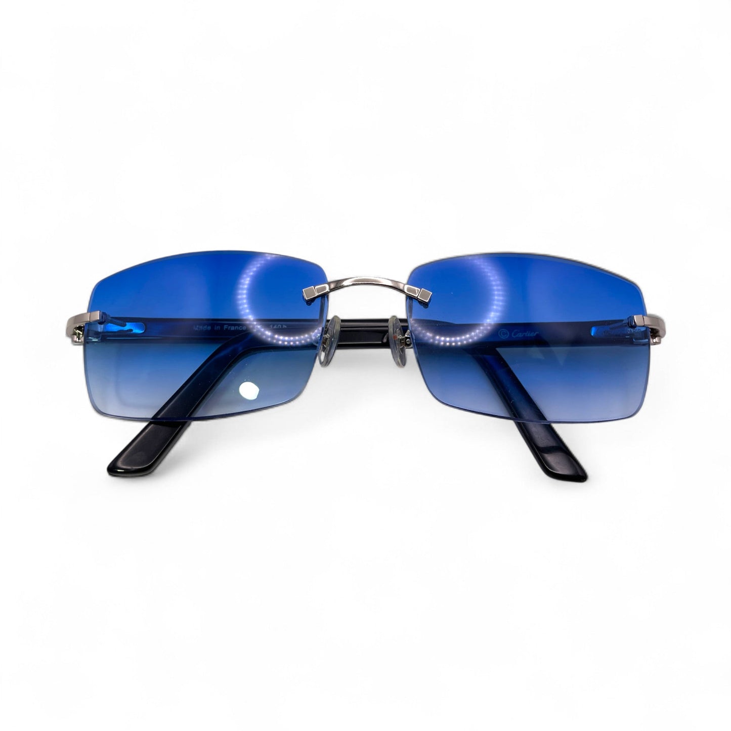 C Decor Buffs - Silver Black Genuine Horn Sunglasses (2010s)