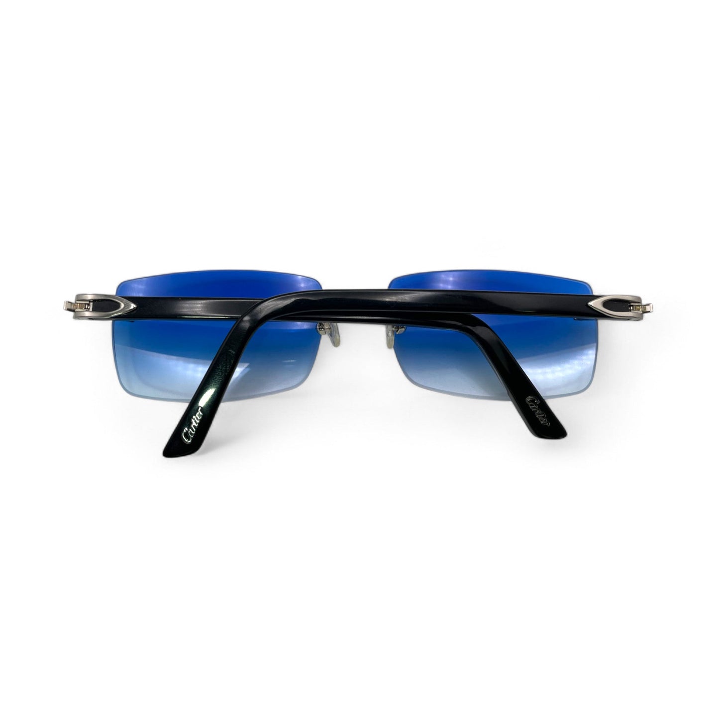 C Decor Buffs - Silver Black Genuine Horn Sunglasses (2010s)
