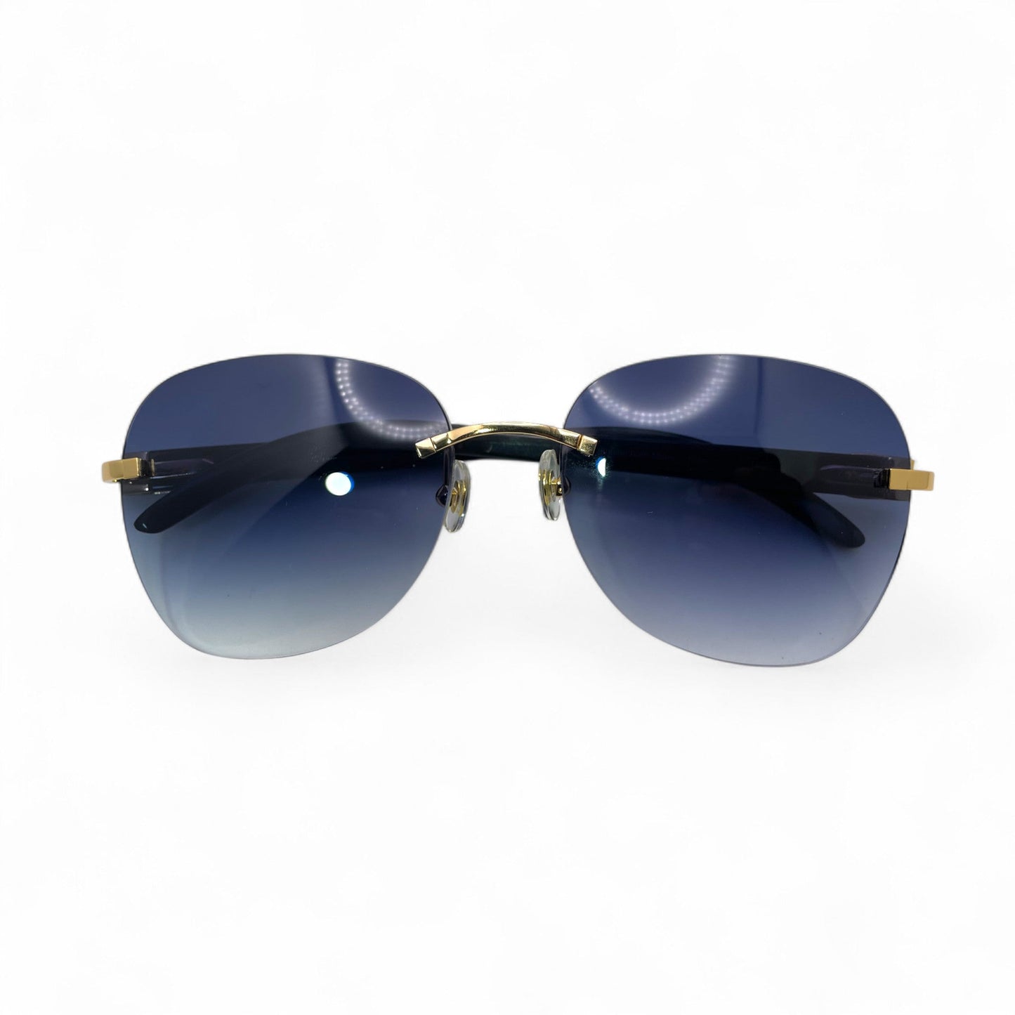 C Decor Buffs - Gold Black Genuine Horn Sunglasses (2010s) - Luxury Optical
