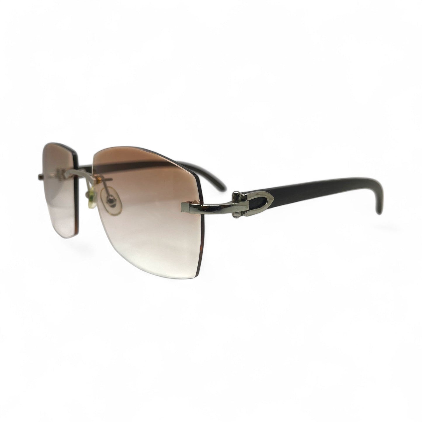 C Decor Buffs - Silver Black Genuine Horn Sunglasses (2010s)