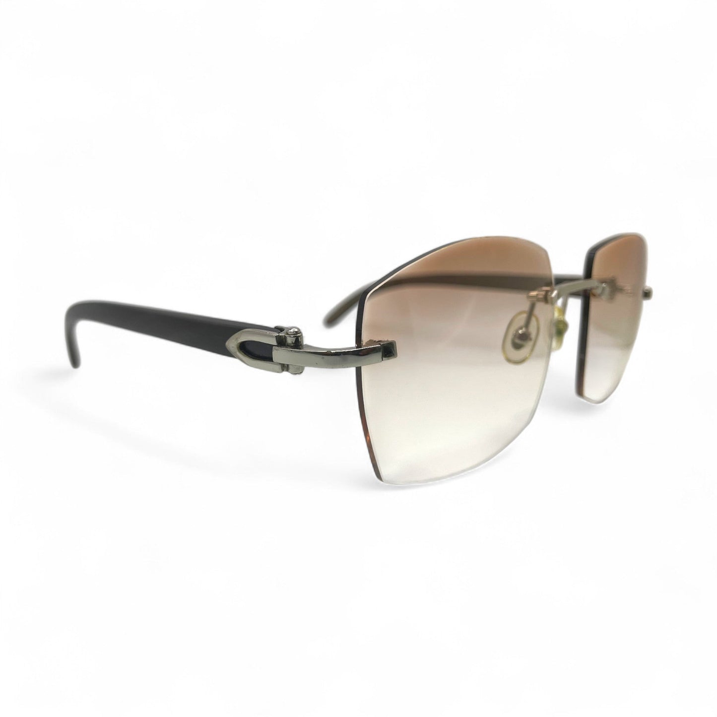 C Decor Buffs - Silver Black Genuine Horn Sunglasses (2010s)