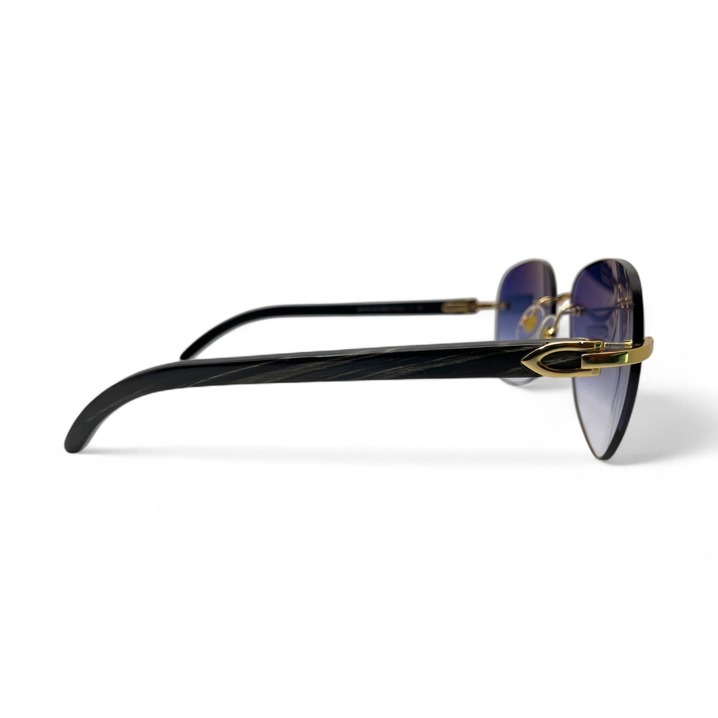 C Decor Buffs - Gold Black Genuine Horn Sunglasses (2010s) - Luxury Optical