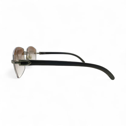 C Decor Buffs - Silver Black Genuine Horn Sunglasses (2010s)